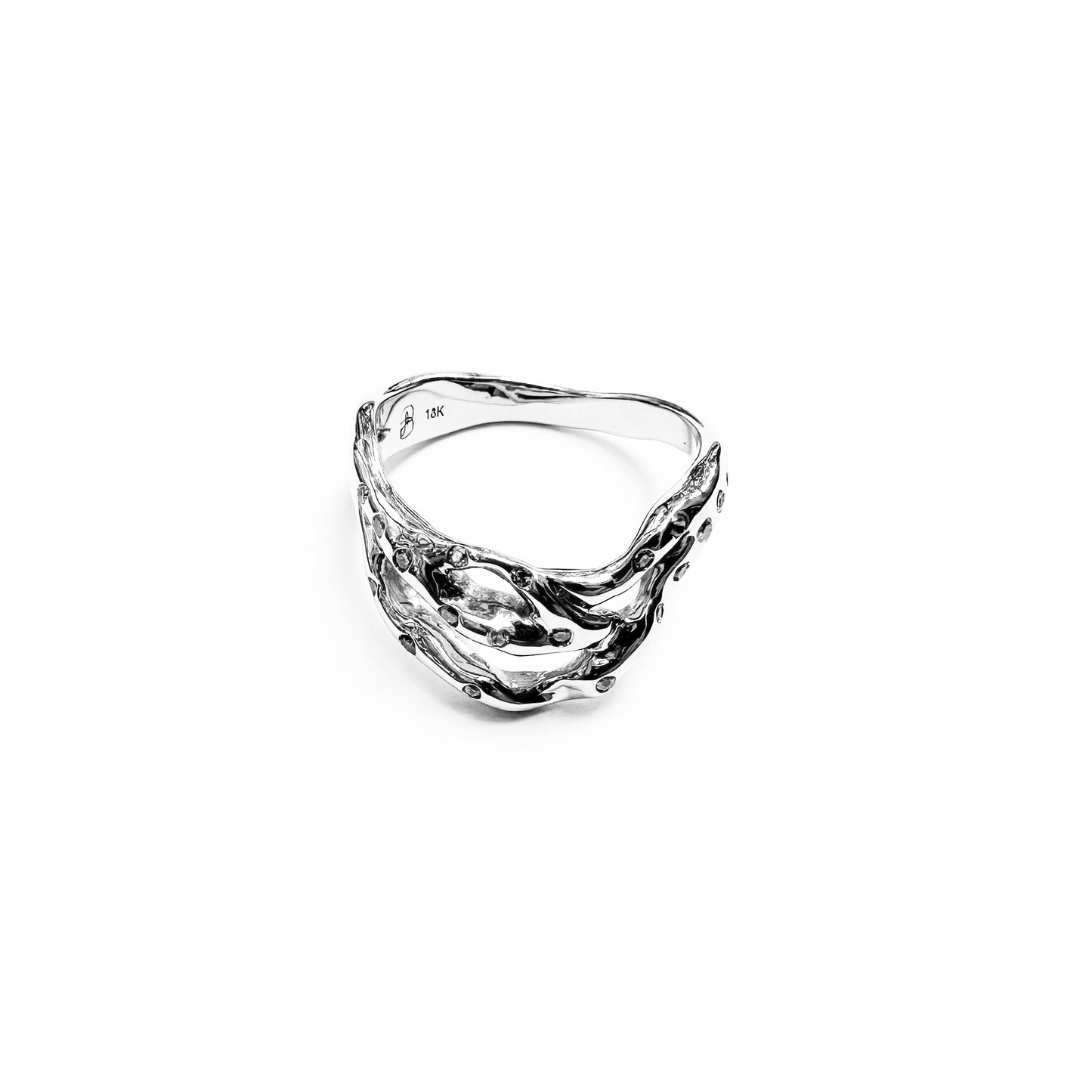 Diamond Jester 18k White Gold Ring