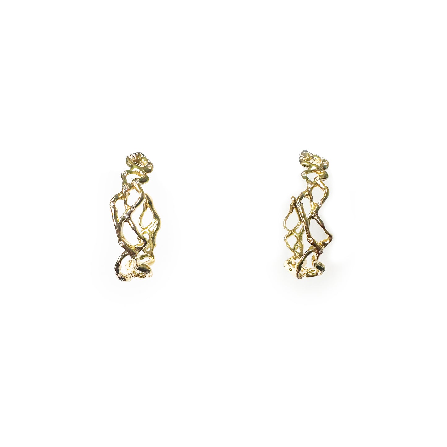 Roots Hoops 18k Yellow Gold Earrings
