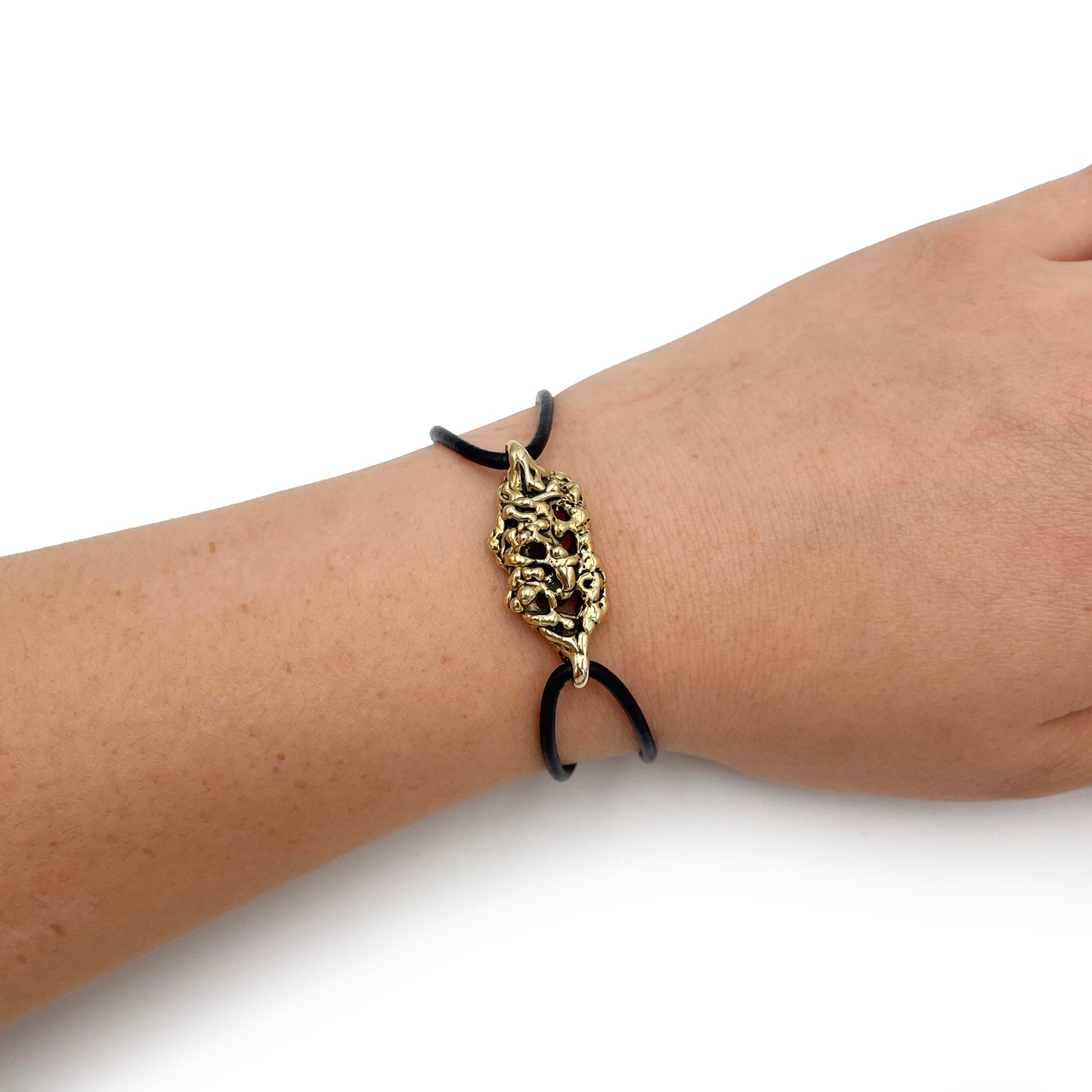 Anacharsis Bracelet | Brass Bracelet | Free Form Bracelet | Leather Cord Bracelet | Pretty Bracelet | Leather Band Bracelet