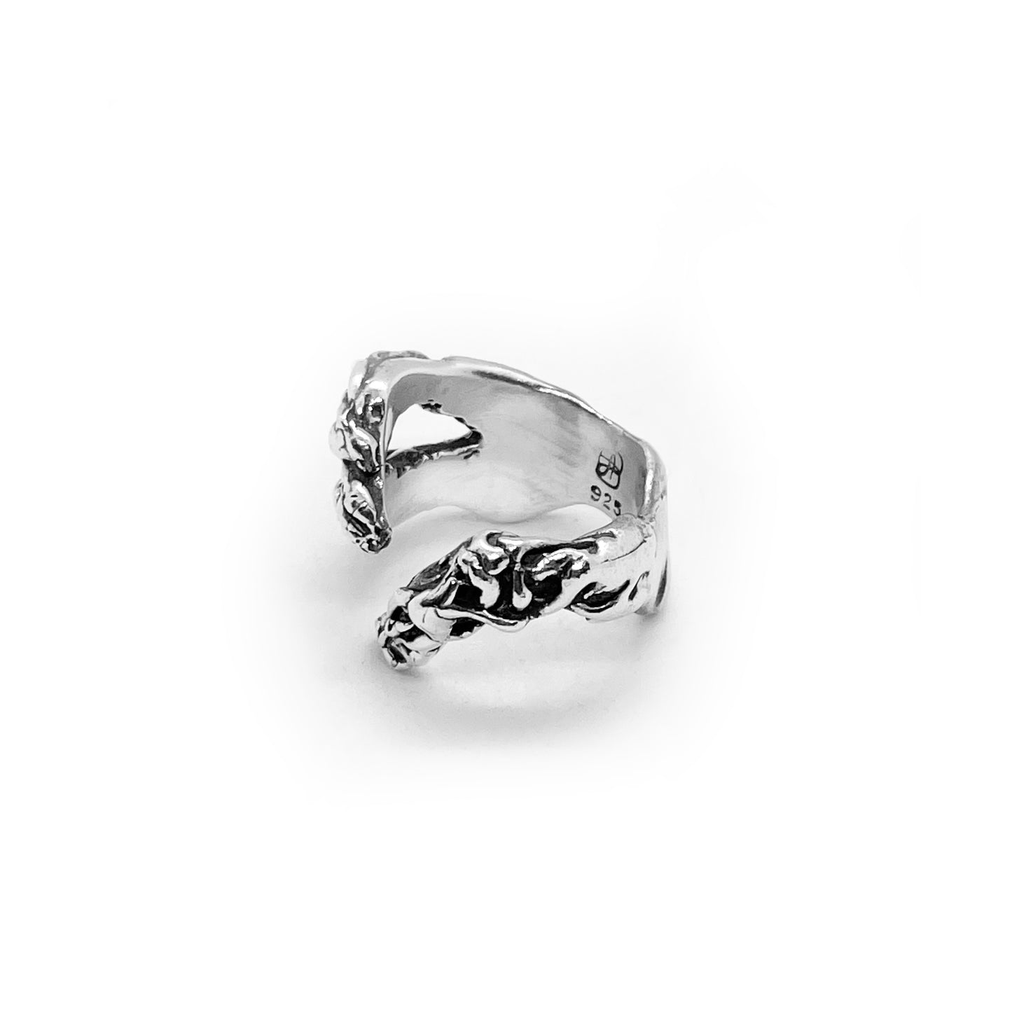 Asclepius Ring - Adjustable Ring - Open Ring - Twisted Ring - Sterling Silver Ring - Unique Ring - Sleek Silver Ring - Smooth Silver Ring