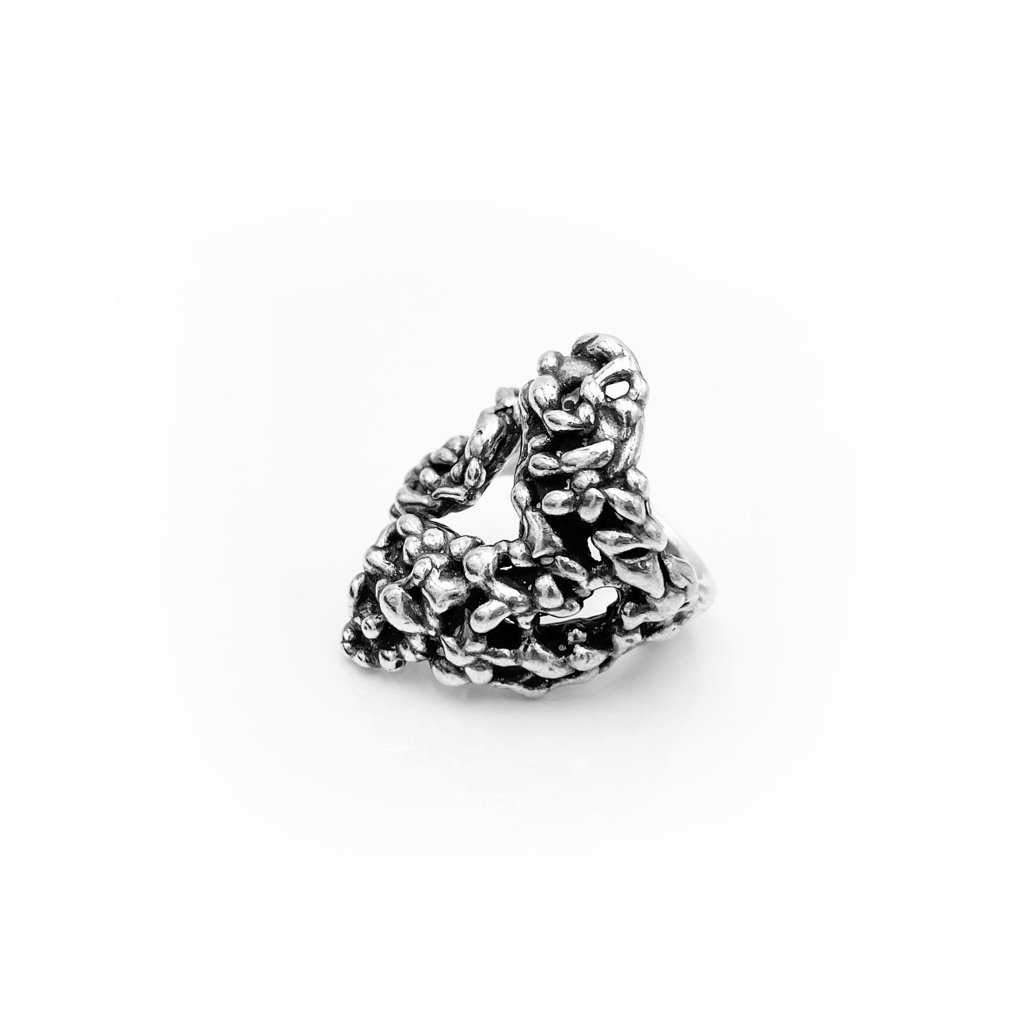 Unique Ring - Statement Ring - Chunky Jewelry - Open Ring - Sterling Silver Ring - Adjustable Ring - Big Ring - Sparkly Ring - Victory Ring