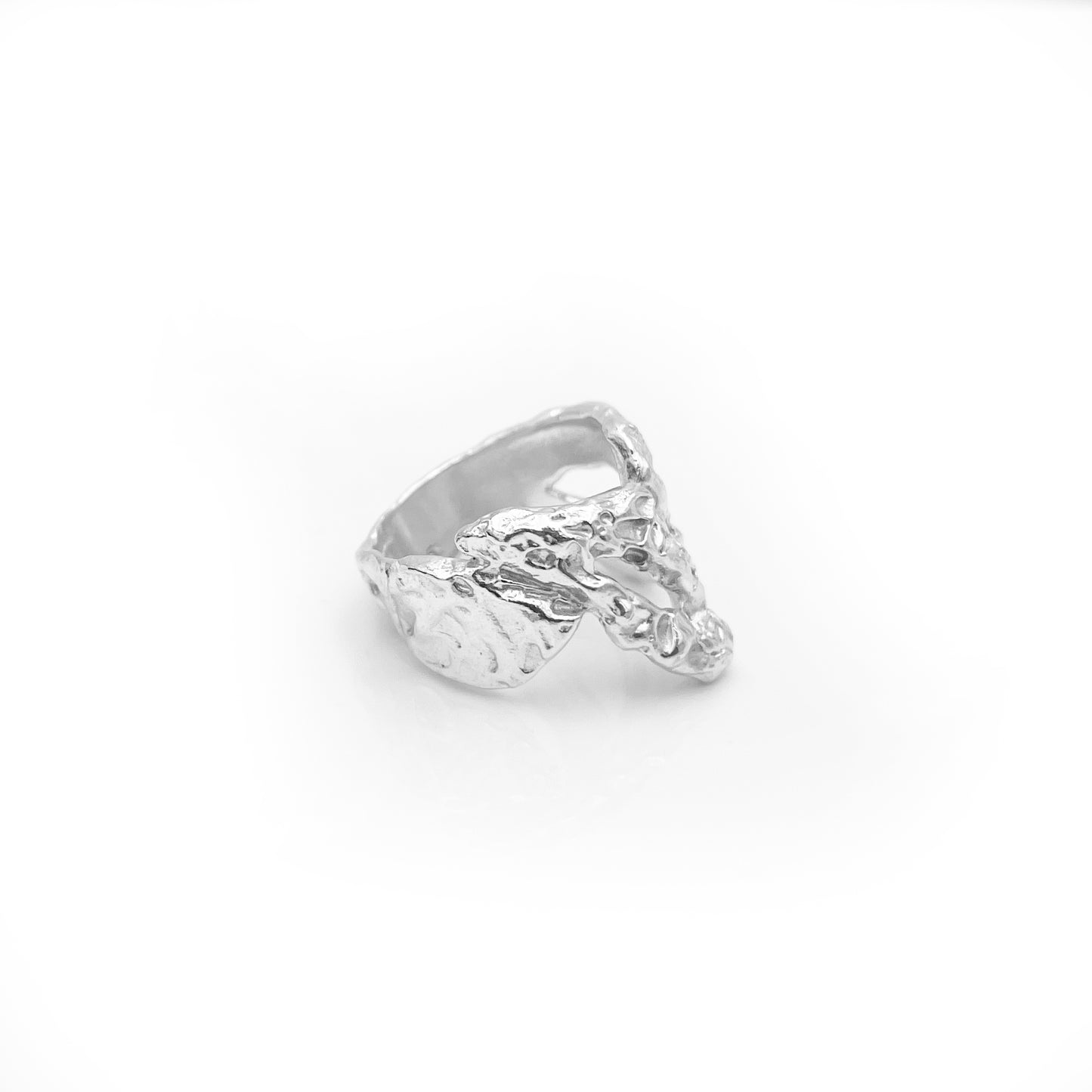 Fashionable Ring - Sterling Silver Ring - Cocktail Ring - Organic Jewelry - Designer Ring - Asymmetric Design -Different Style - Omega Ring