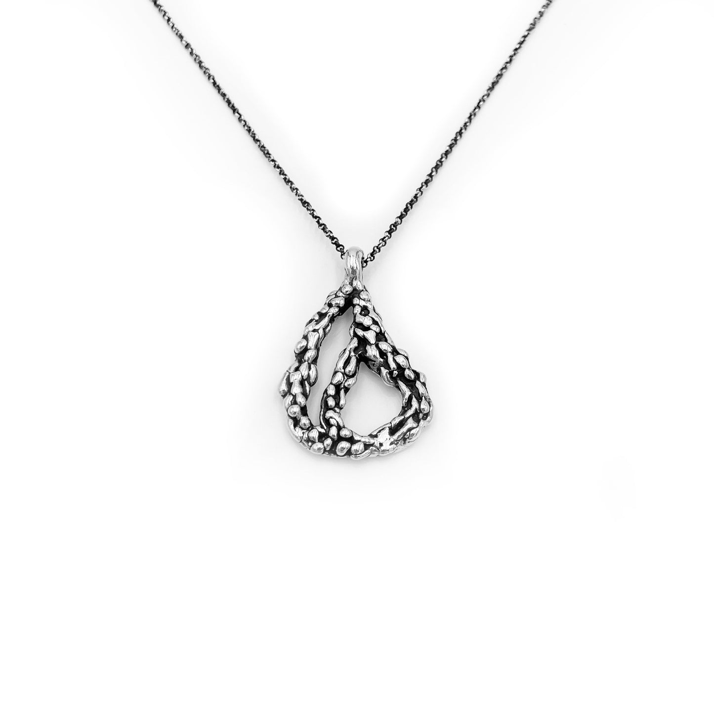 Water Drop Pendant - Rain Drop Necklace - Charm Necklace - Oxidized Silver - Sterling Silver - Meaningful Jewelry - Drop of Life Necklace