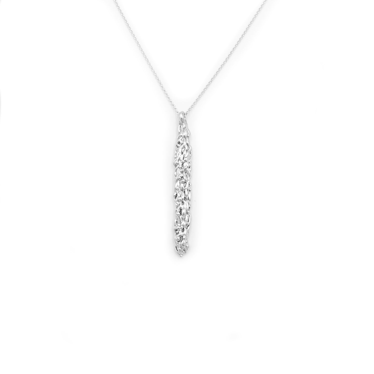 Long Necklace - Long Pendant - Skinny Pendant - Sterling Silver Necklace - Skinny Necklace - Icicle Necklace - Magic Wand Necklace