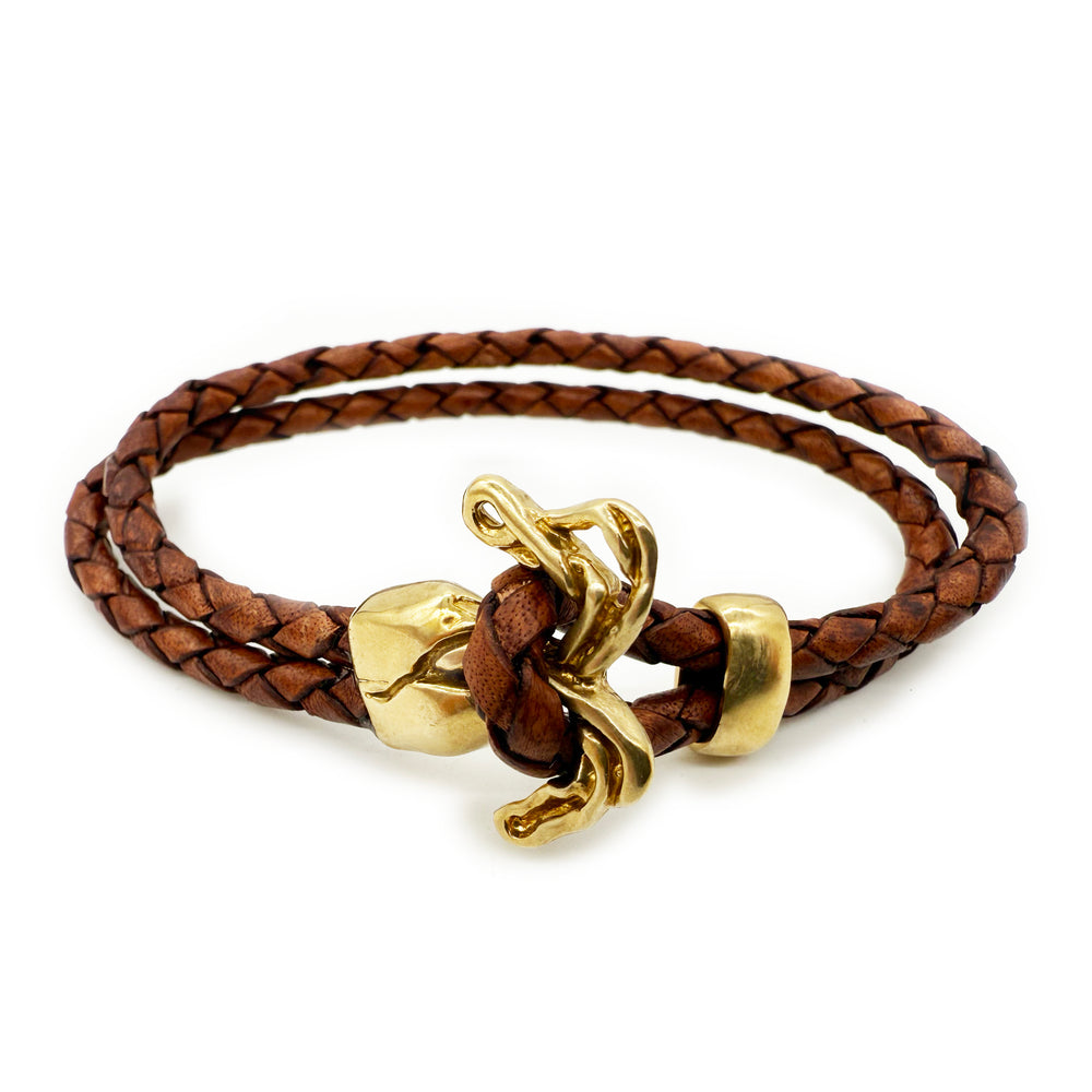 Leo Brass Brown Bracelet