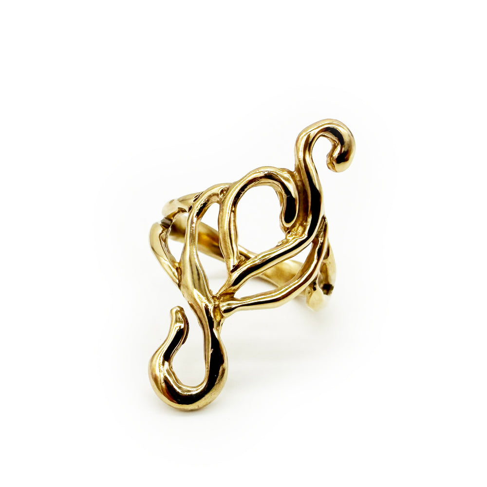 Tulpar Brass Cocktail Ring