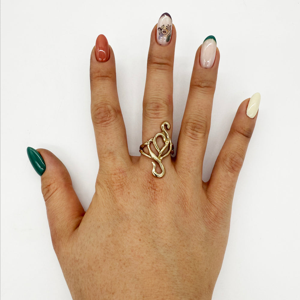 
                  
                    Tulpar Brass Cocktail Ring
                  
                