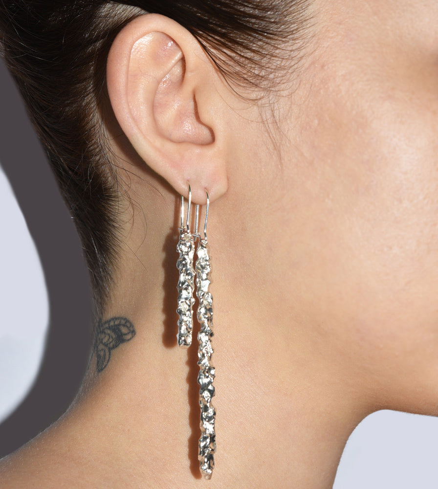 
                  
                    Sterling Silver Earrings Life - Life Earrings - Asymmetric Earrings - Solid Silver Earrings - Short Silver Earrings - Long Silver Earrings
                  
                