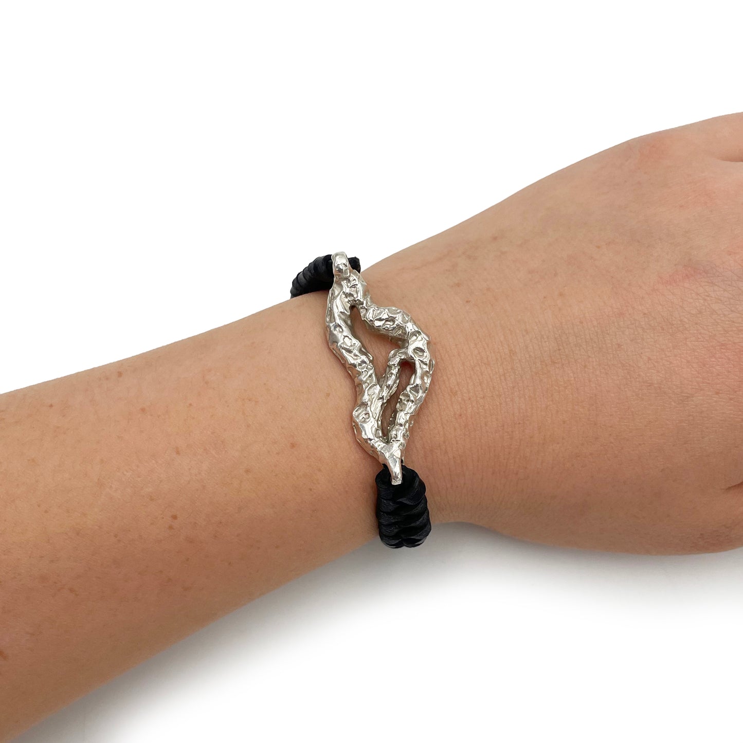 
                  
                    Sterling Silver Bracelet Nebula - Leather Bracelet - Leather Braided Bracelet - Solid Silver Bracelet - Custom Size Bracelet - Cosmic Bracelet
                  
                