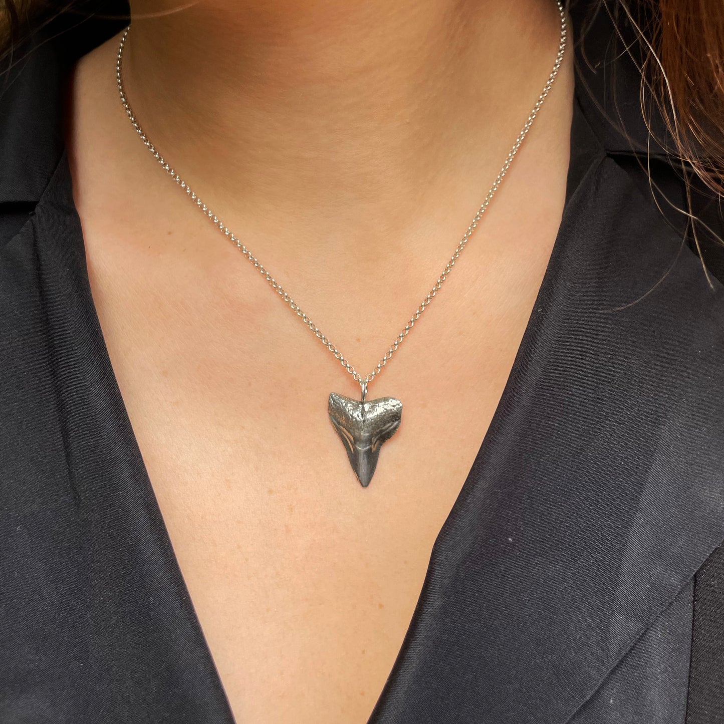 White Gold Shark Tooth Necklace – SpicyIce