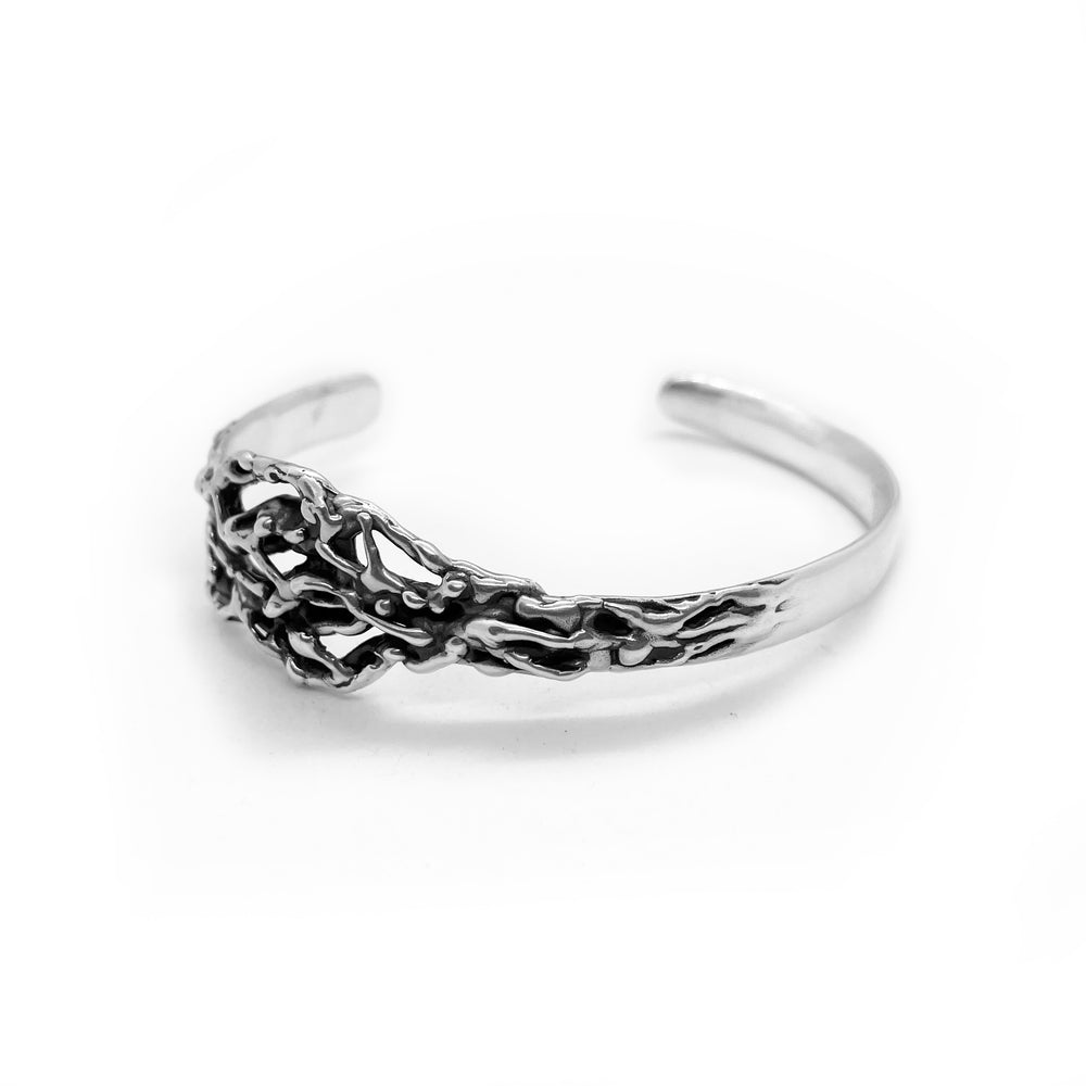 Spiritual Cuff Bracelet - Designer Jewelry - Statement Cuff Bracelet - Sterling Silver Cuff Bracelet - Free Form - Theta Wave Cuff Bracelet
