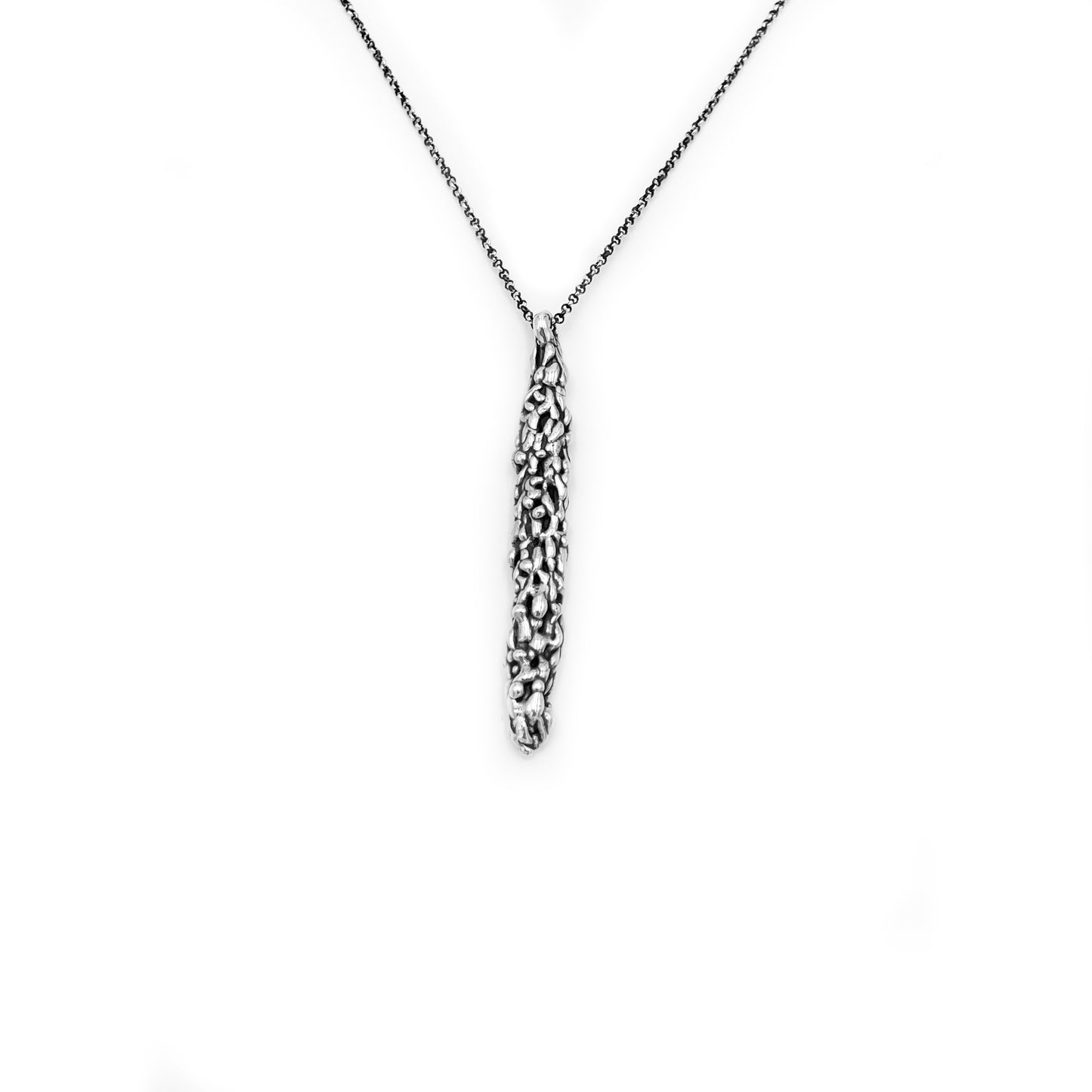 Long Necklace - Long Pendant - Skinny Pendant - Sterling Silver Necklace - Skinny Necklace - Icicle Necklace - Magic Wand Necklace