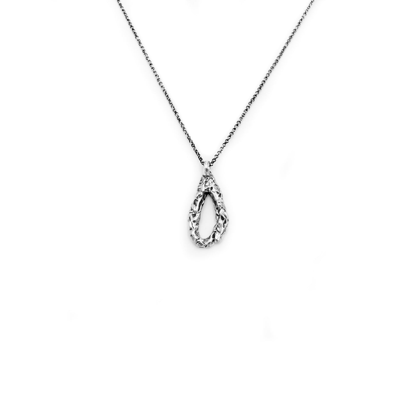 Biner Necklace - Shiny Necklace - Silver Necklace - Circular Necklace - Loop Designer Necklace - Open Necklace - Sterling Silver Necklace