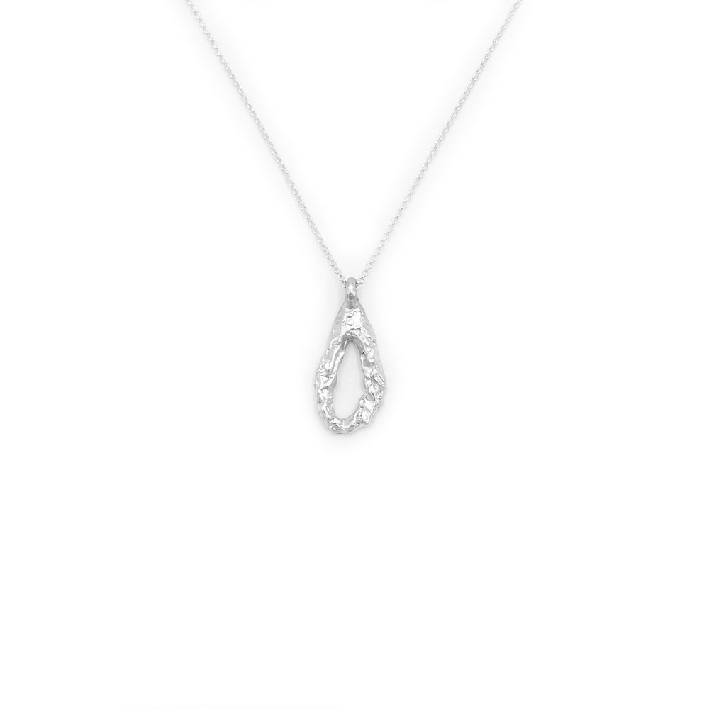 Biner Necklace - Shiny Necklace - Silver Necklace - Circular Necklace - Loop Designer Necklace - Open Necklace - Sterling Silver Necklace